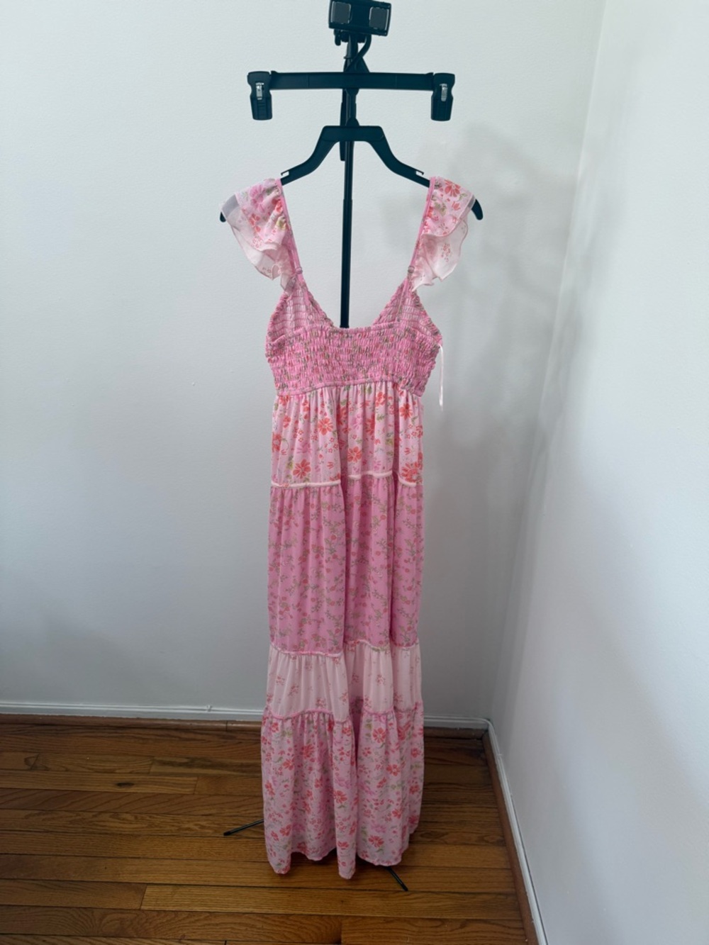 Altar'd State Pink Floral Smocked Maxi Dress - Picture 5 of 5